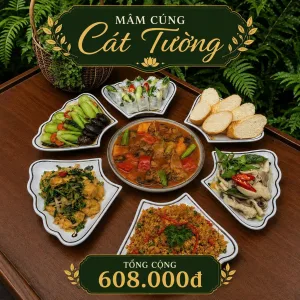 Đặt Mâm Cúng Chay Cát Tường